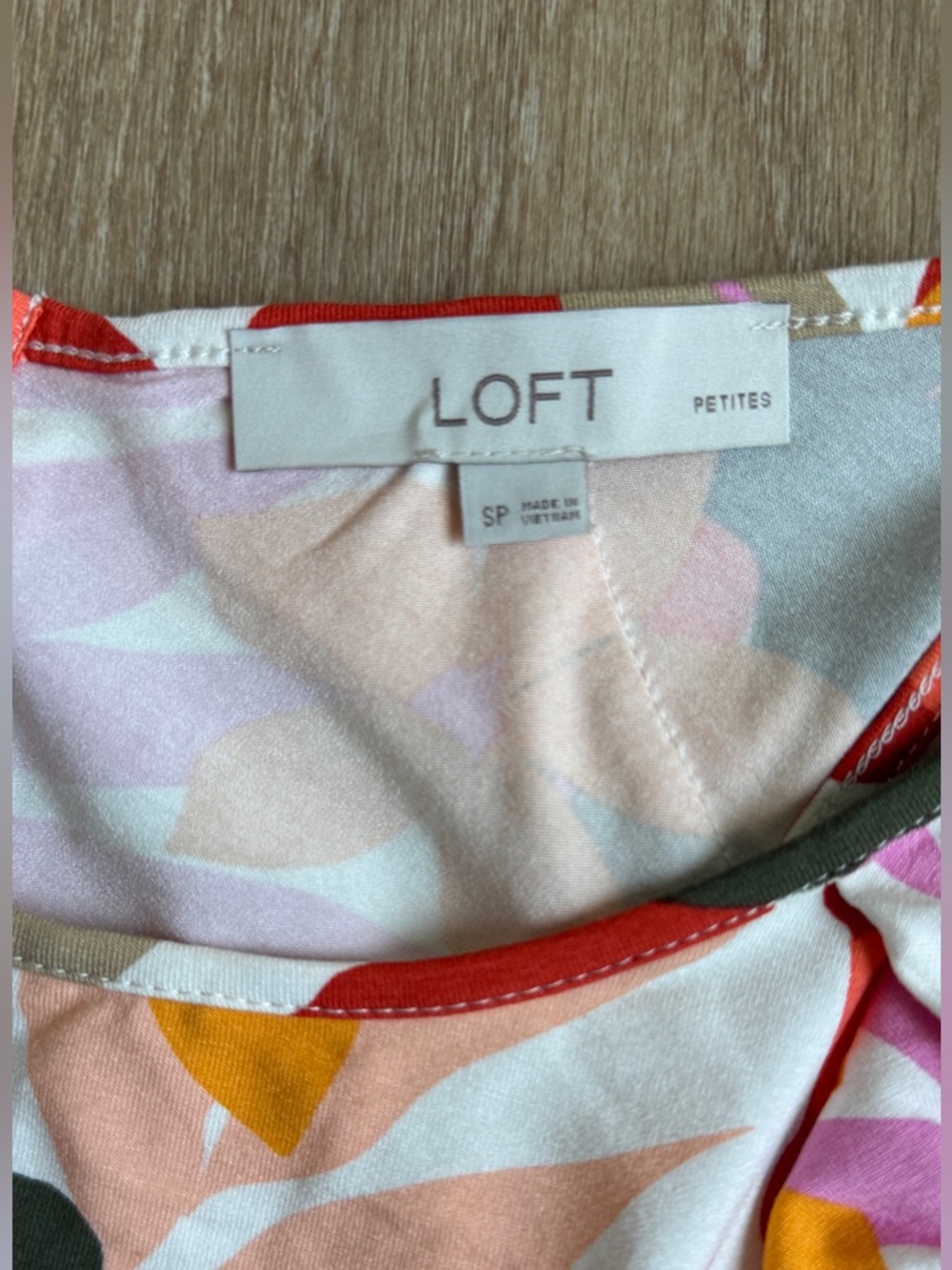 LOFT Multicolor Tropical Print Swing Dress - Pink, Peach, Yellow, Red, Green - Picture 5 of 5